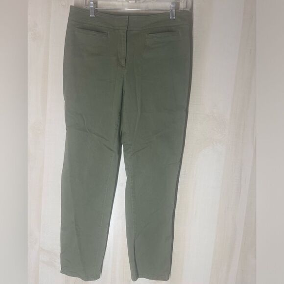 Talbots olive green‎ signature pants ankle zipper, size 6 - Picture 2 of 12